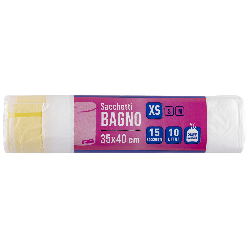 Caddy's Sacchetti Bagno XS Bianco 35x40 15 Pezzi, , large