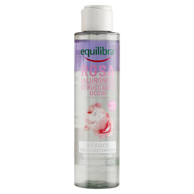 Equilibra Rosa Ialuronica Struccante Occhi Bifasico Trucco Waterproof 125 ml
