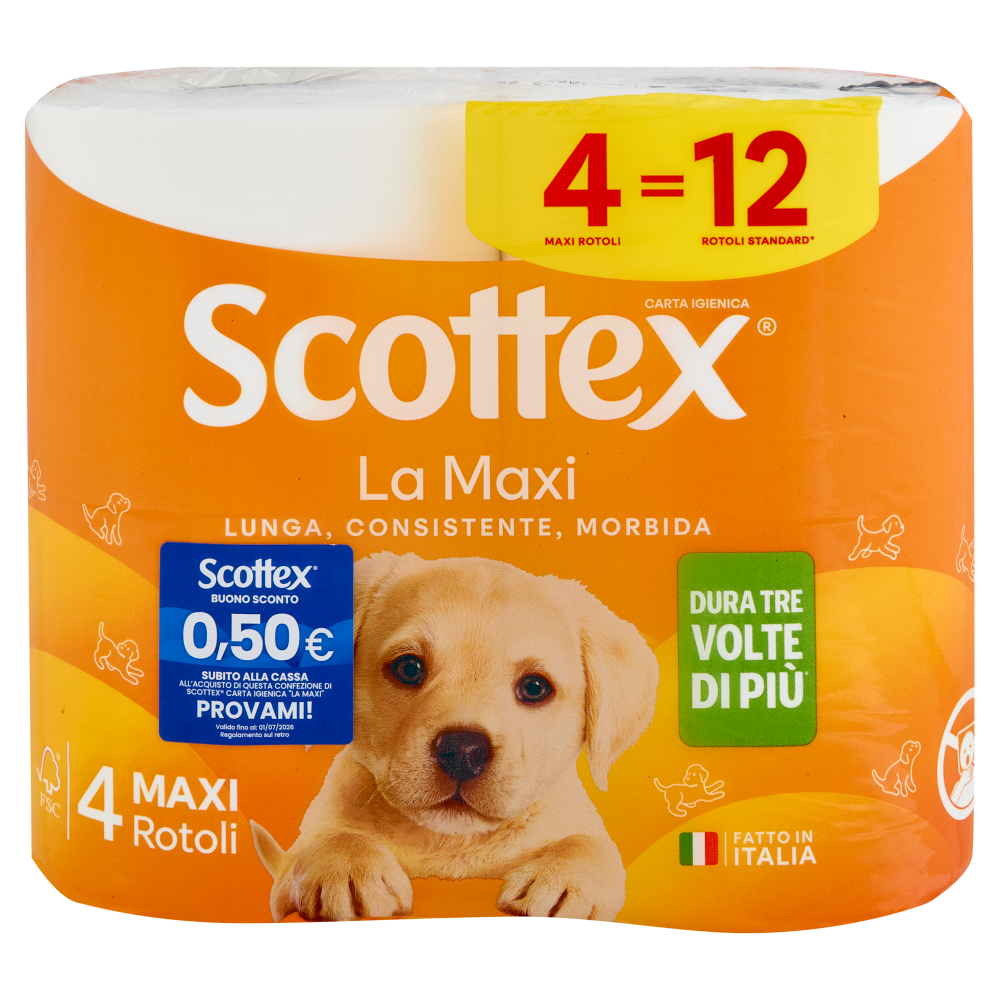 Scottex la Maxi Carta Igienica 4 Pezzi, , large