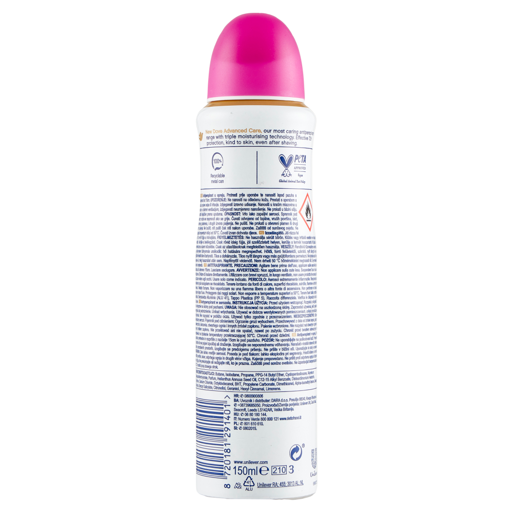 Dove Deo Advanced Care Spray A&ccedil;a&iacute; 150 ml	, , large