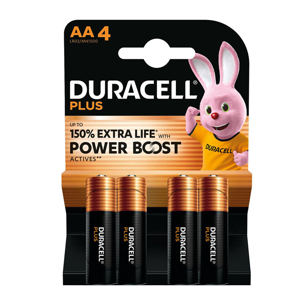 Duracell Plus PowerBoost Batterie Alcaline AA Stilo 4 Pezzi, , large