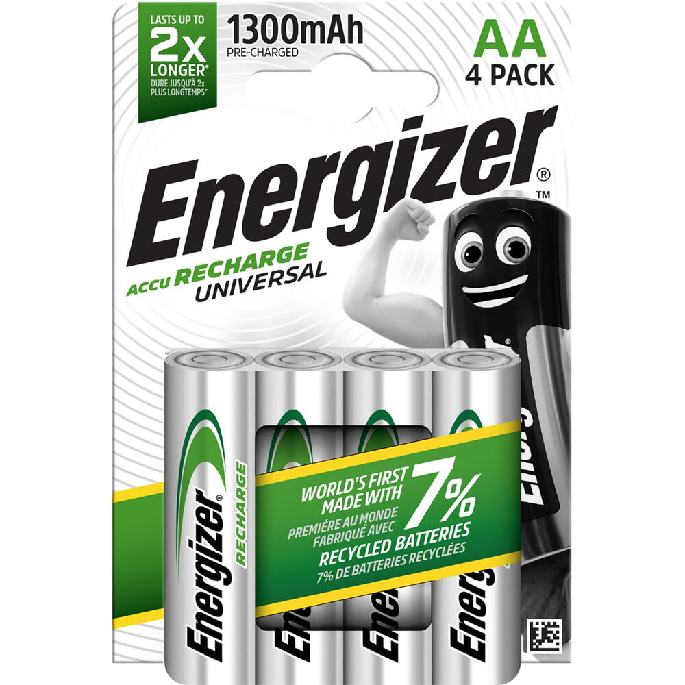 Energizer Batterie Ricaricabili AA 4 Pezzi, , large